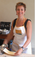 Tracey doing her favourite thing, learning to cook in Italy!